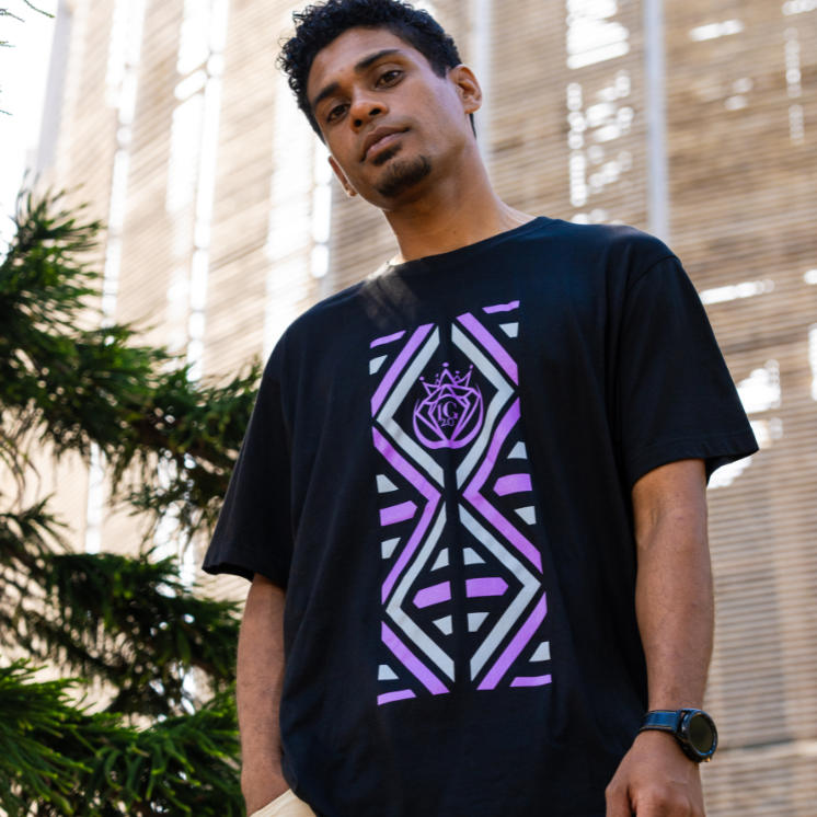 T-shirt Hmanenang Mauve et Noir
