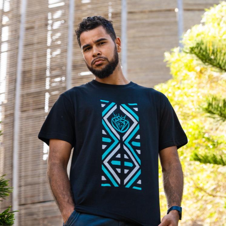 T-shirt Hmanenang Bleu et Noir