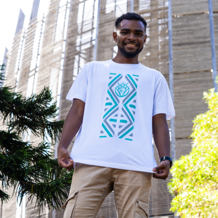 T-shirt Hmanenang Bleu et Blanc