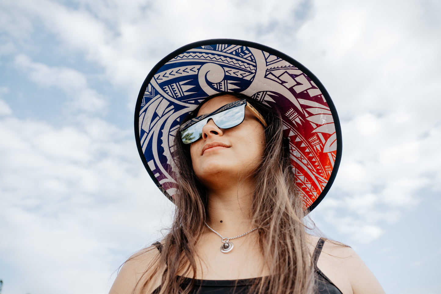 Chapeau de paille Tapa Bleu