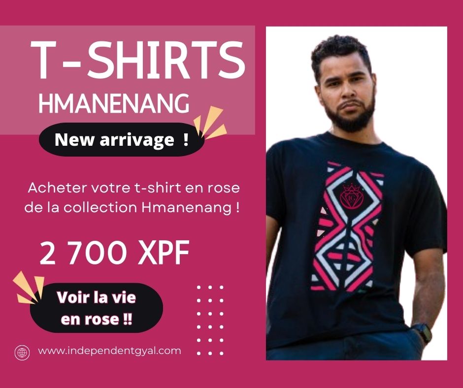 T-shirt Hmanenang Rose et Noir