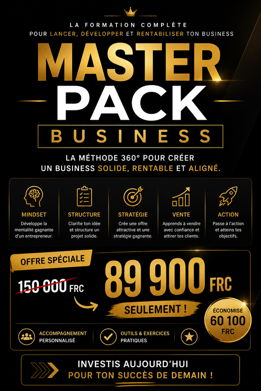 Master PACK Business — 89 900 F CFP au lieu de 150 000 F CFP